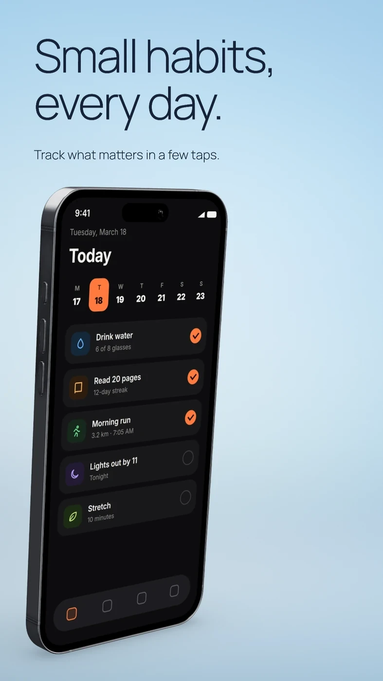 Small habits, every day. The sky composition as a Google Play image.