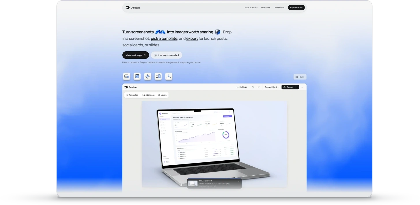 The same screenshot in the Clean with its shadow and a transparent background.